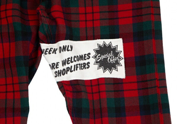 CDG HOMME PLUS 08AW Tartan Check Patch Pants Red Size SS