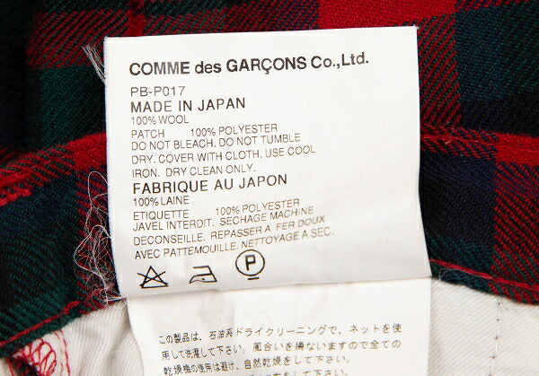 CDG HOMME PLUS 08AW Tartan Check Patch Pants Red Size SS