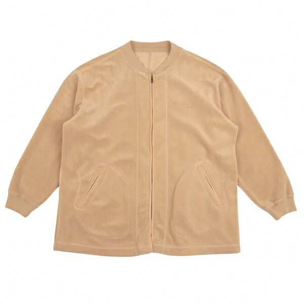Papas Rhino Embroidered Fleece Varsity Jacket Beige Size L