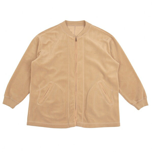 Papas Rhino Embroidered Fleece Varsity Jacket Beige Size L