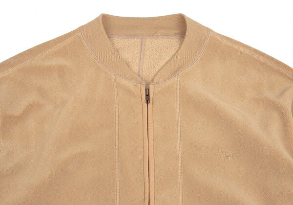 Papas Rhino Embroidered Fleece Varsity Jacket Beige Size L