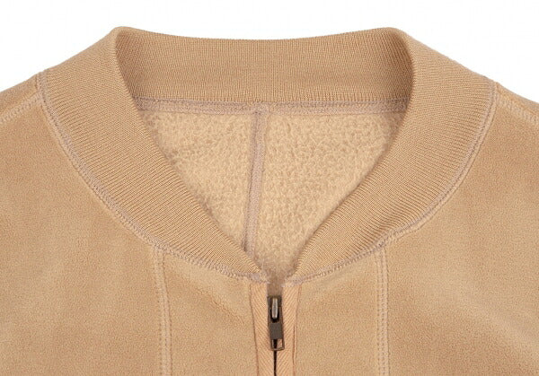 Papas Rhino Embroidered Fleece Varsity Jacket Beige Size L