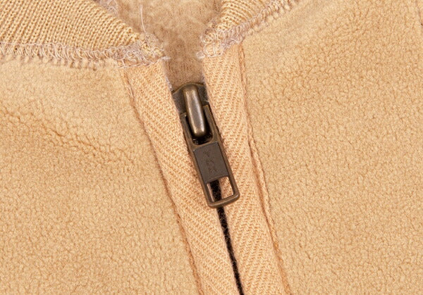 Papas Rhino Embroidered Fleece Varsity Jacket Beige Size L