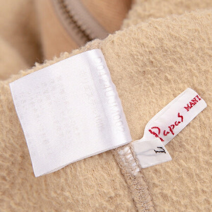 Papas Rhino Embroidered Fleece Varsity Jacket Beige Size L