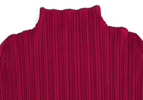 PLEATS PLEASE Native Print High Neck Top Bordeaux Size 5
