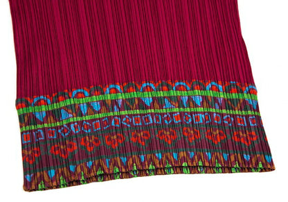 PLEATS PLEASE Native Print High Neck Top Bordeaux Size 5