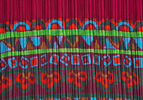 PLEATS PLEASE Native Print High Neck Top Bordeaux Size 5