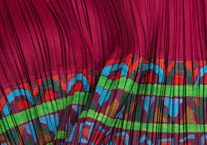 PLEATS PLEASE Native Print High Neck Top Bordeaux Size 5