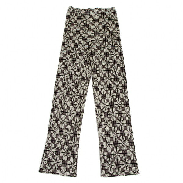 PLEATS PLEASE Clover Print Loose Fit Pants Brown Size 3