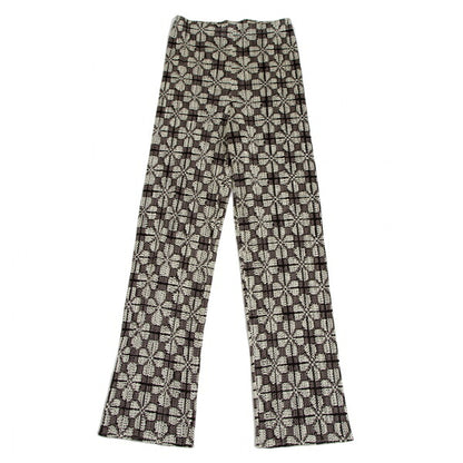 PLEATS PLEASE Clover Print Loose Fit Pants Brown Size 3
