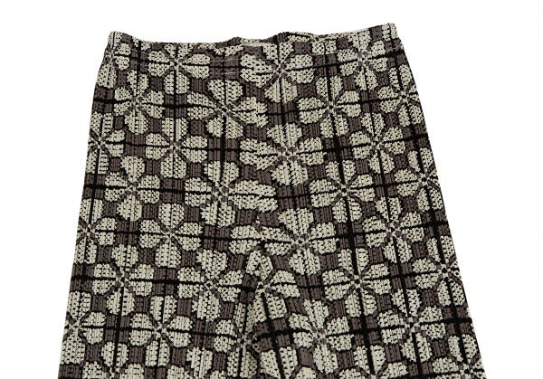 PLEATS PLEASE Clover Print Loose Fit Pants Brown Size 3