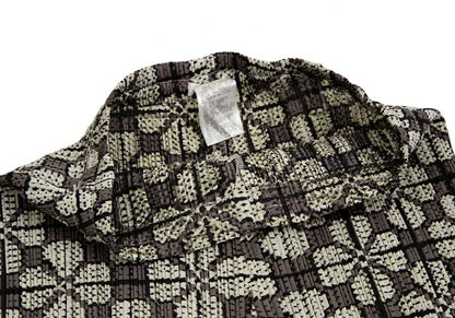PLEATS PLEASE Clover Print Loose Fit Pants Brown Size 3