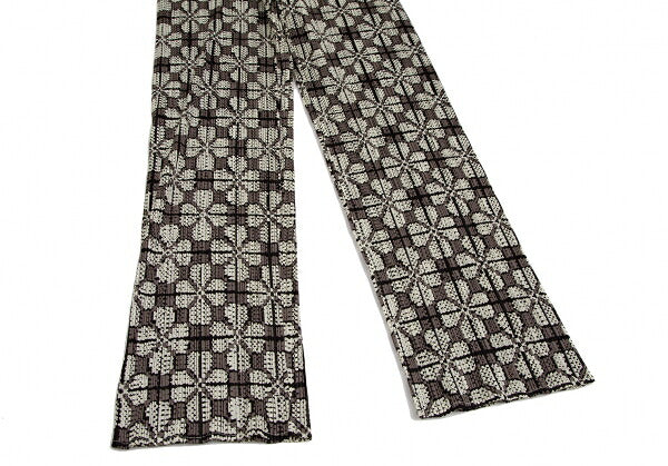 PLEATS PLEASE Clover Print Loose Fit Pants Brown Size 3