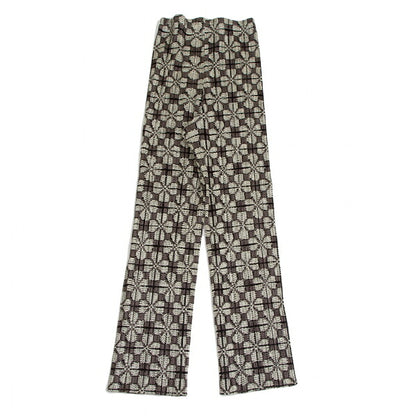 PLEATS PLEASE Clover Print Loose Fit Pants Brown Size 3