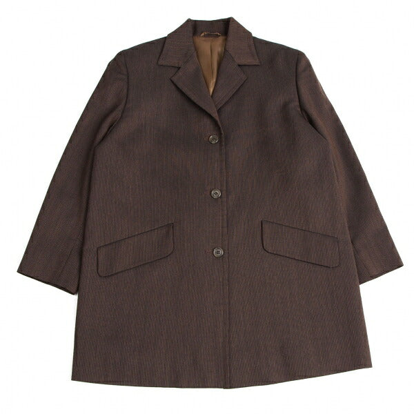 gigli Wool Cotton Pinstripe Jacket Brown Size 38