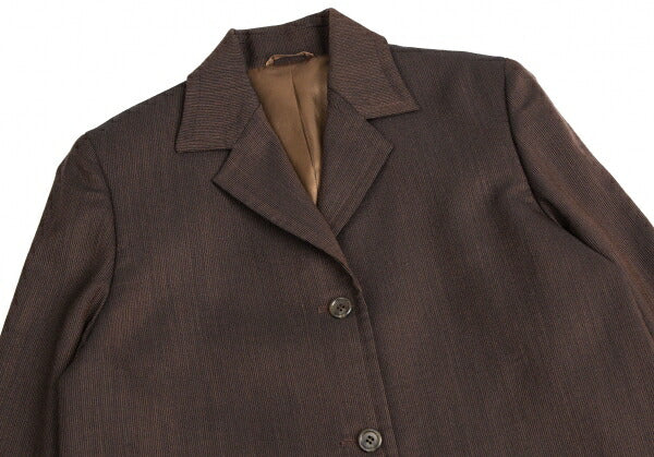 gigli Wool Cotton Pinstripe Jacket Brown Size 38