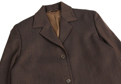 gigli Wool Cotton Pinstripe Jacket Brown Size 38