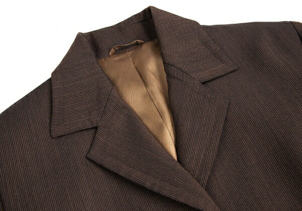 gigli Wool Cotton Pinstripe Jacket Brown Size 38
