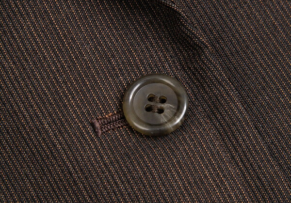 gigli Wool Cotton Pinstripe Jacket Brown Size 38