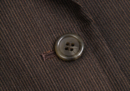 gigli Wool Cotton Pinstripe Jacket Brown Size 38