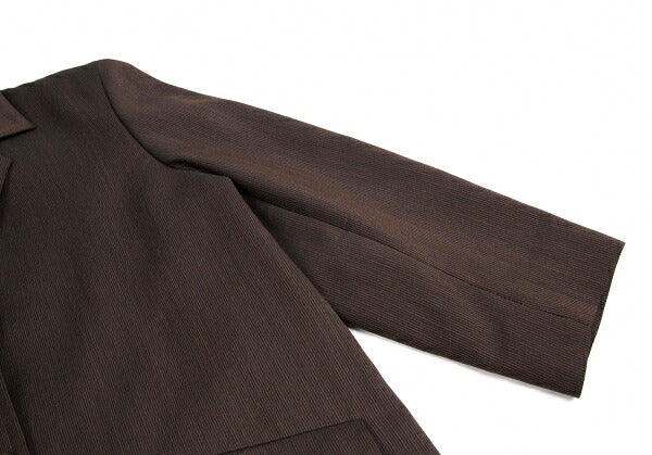 gigli Wool Cotton Pinstripe Jacket Brown Size 38