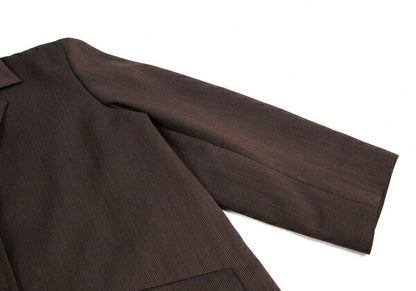 gigli Wool Cotton Pinstripe Jacket Brown Size 38