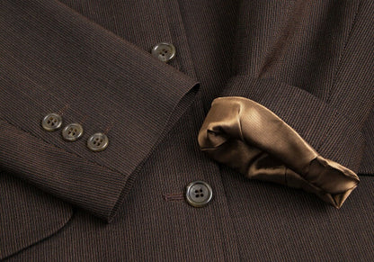 gigli Wool Cotton Pinstripe Jacket Brown Size 38