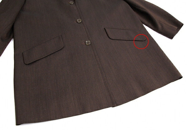 gigli Wool Cotton Pinstripe Jacket Brown Size 38