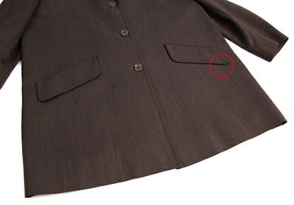 gigli Wool Cotton Pinstripe Jacket Brown Size 38