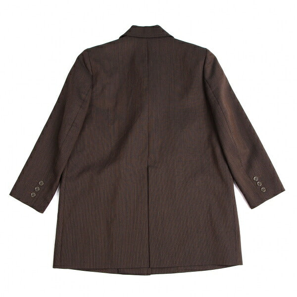 gigli Wool Cotton Pinstripe Jacket Brown Size 38