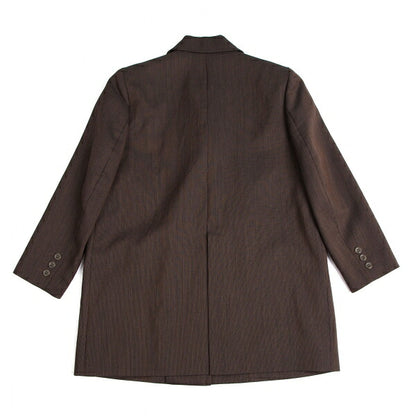 gigli Wool Cotton Pinstripe Jacket Brown Size 38
