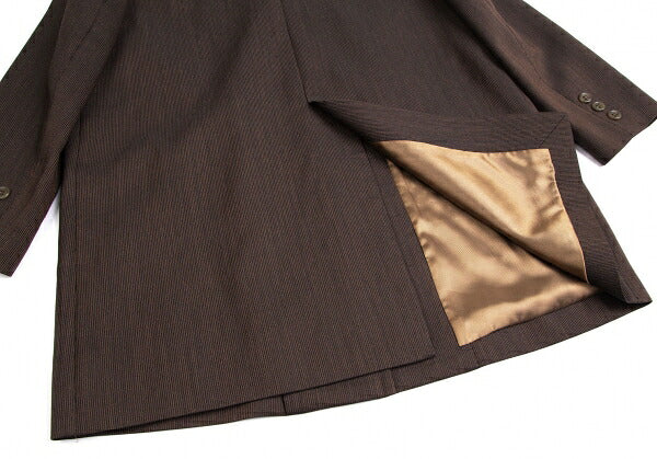 gigli Wool Cotton Pinstripe Jacket Brown Size 38