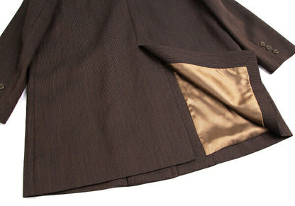 gigli Wool Cotton Pinstripe Jacket Brown Size 38