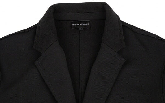 EMPORIO ARMANI Outseam Brushed Back 2B Jacket Black Size XL