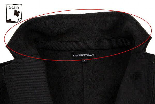 EMPORIO ARMANI Outseam Brushed Back 2B Jacket Black Size XL