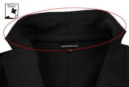 EMPORIO ARMANI Outseam Brushed Back 2B Jacket Black Size XL
