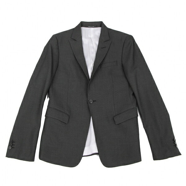 EMPORIO ARMANI SUPREME Textured 1-Button Jacket Gray Size 44