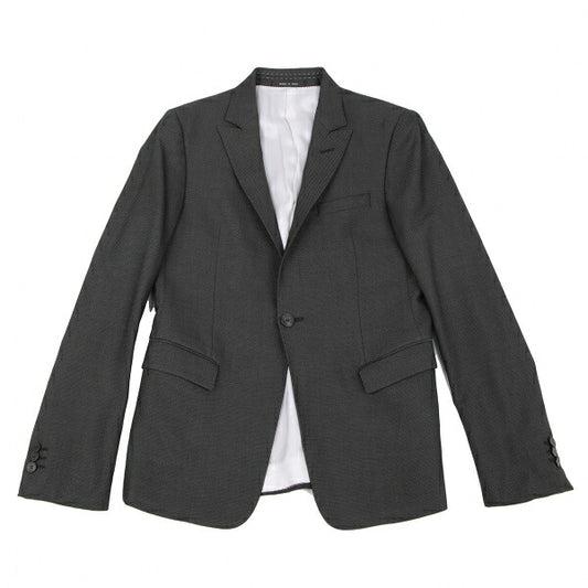 EMPORIO ARMANI SUPREME Textured 1-Button Jacket Gray Size 44