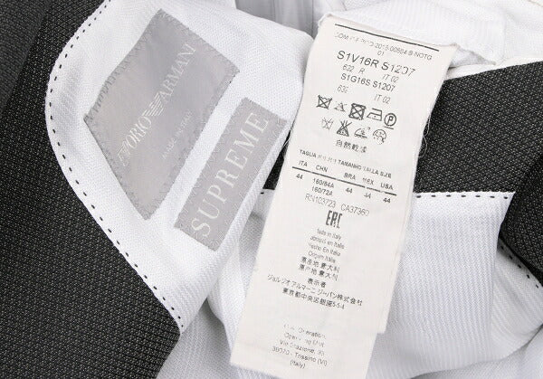 EMPORIO ARMANI SUPREME Textured 1-Button Jacket Gray Size 44