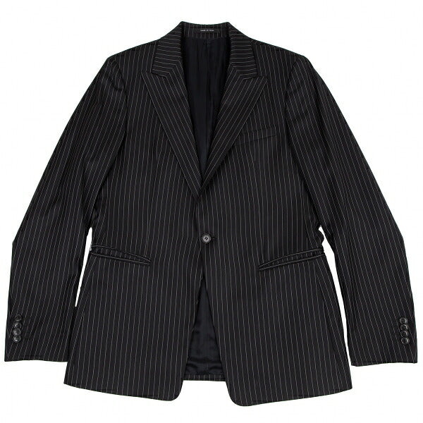 EMPORIO ARMANI JUDE LINE Black Chalk Wool Jacket Size 50