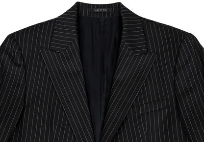 EMPORIO ARMANI JUDE LINE Black Chalk Wool Jacket Size 50