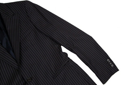 EMPORIO ARMANI JUDE LINE Black Chalk Wool Jacket Size 50