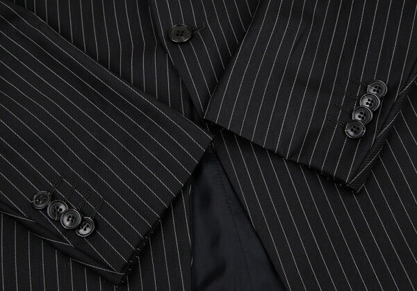 EMPORIO ARMANI JUDE LINE Black Chalk Wool Jacket Size 50
