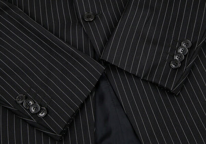 EMPORIO ARMANI JUDE LINE Black Chalk Wool Jacket Size 50