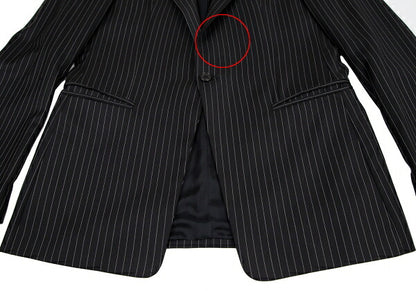 EMPORIO ARMANI JUDE LINE Black Chalk Wool Jacket Size 50