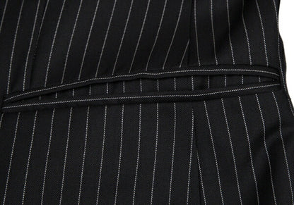 EMPORIO ARMANI JUDE LINE Black Chalk Wool Jacket Size 50