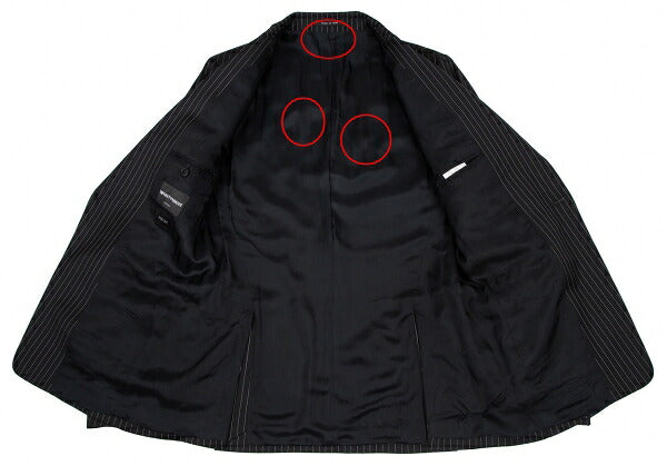 EMPORIO ARMANI JUDE LINE Black Chalk Wool Jacket Size 50