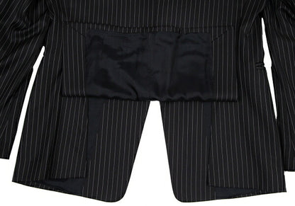 EMPORIO ARMANI JUDE LINE Black Chalk Wool Jacket Size 50