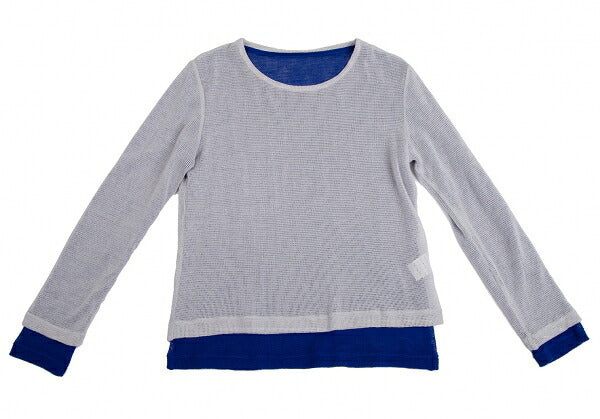 Y's Bicolor Mesh Knit Top Gray Size 2