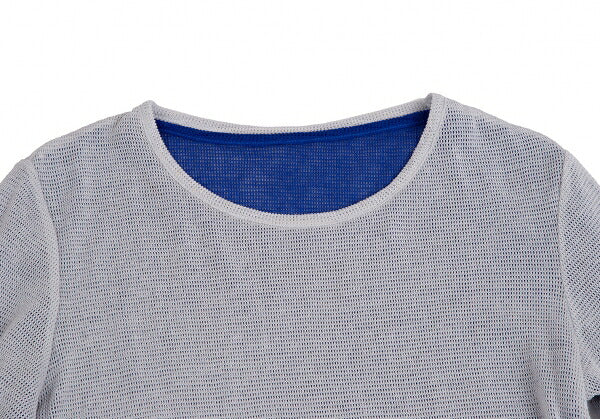 Y's Bicolor Mesh Knit Top Gray Size 2